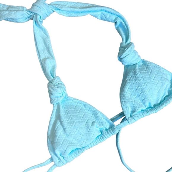 Aerie halter bikini top Light Blue tie knot size Small - Picture 4 of 9